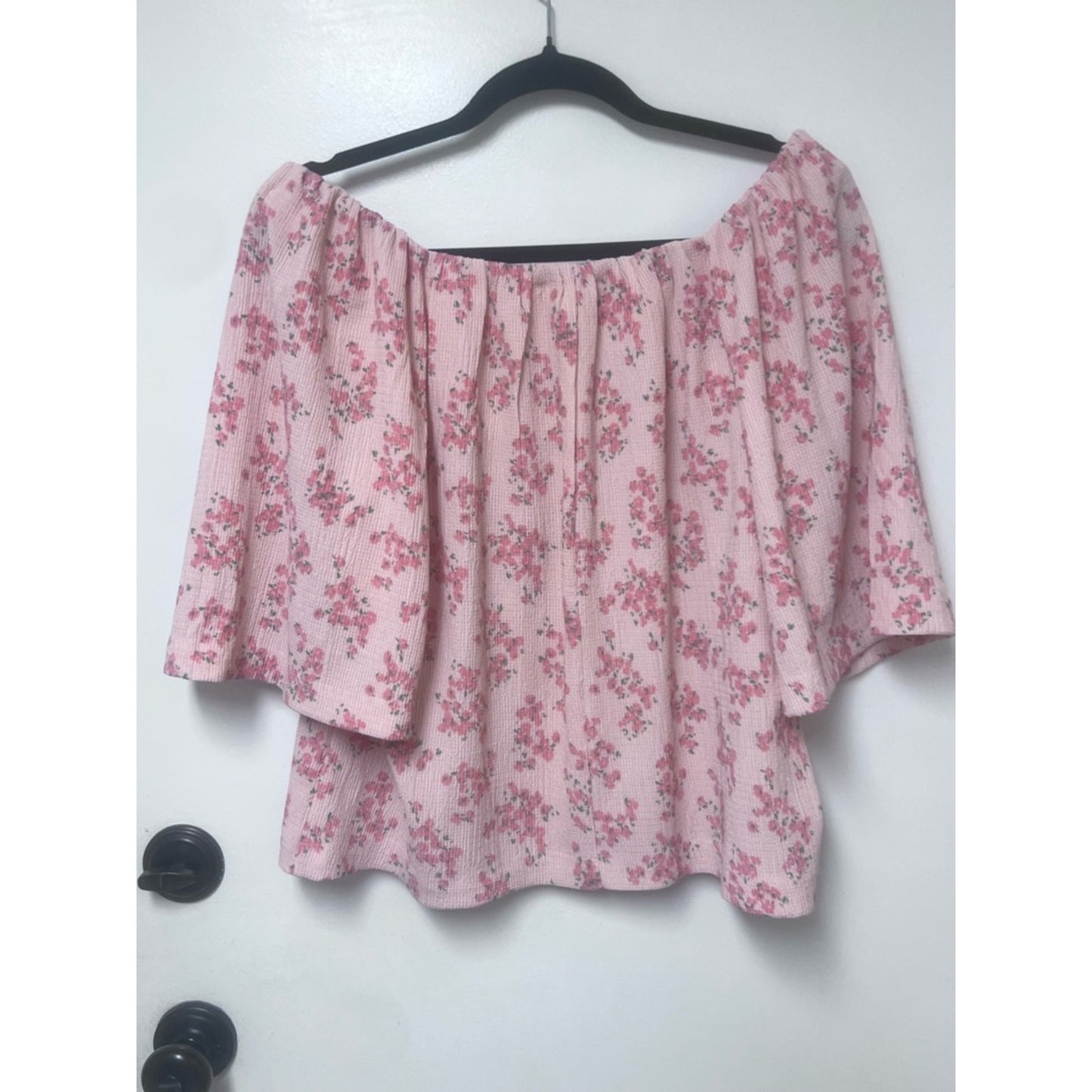 LOFT Pink Floral Peasant Blouse