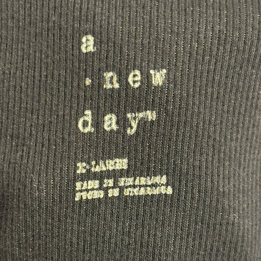 a new day Black Ribbed Tank Top