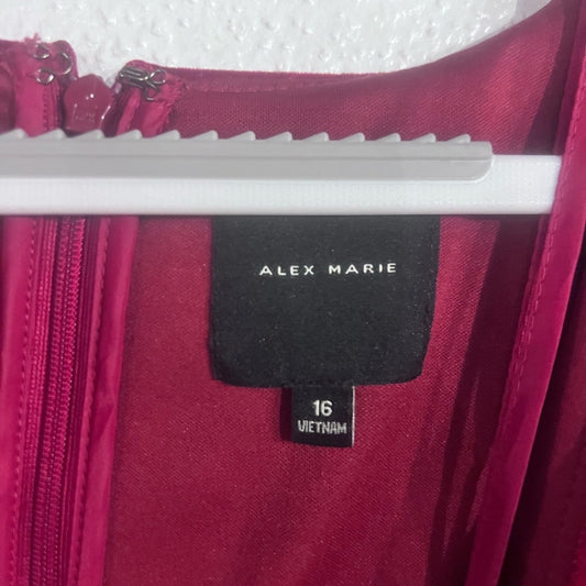 Alex Marie Burgundy Velvet Wrap-Front Jumpsuit