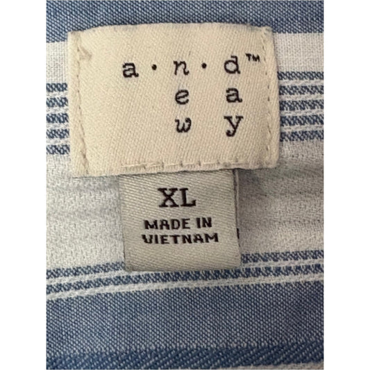 a new day Blue & White Horizontal Stripe Button-Down Shirt