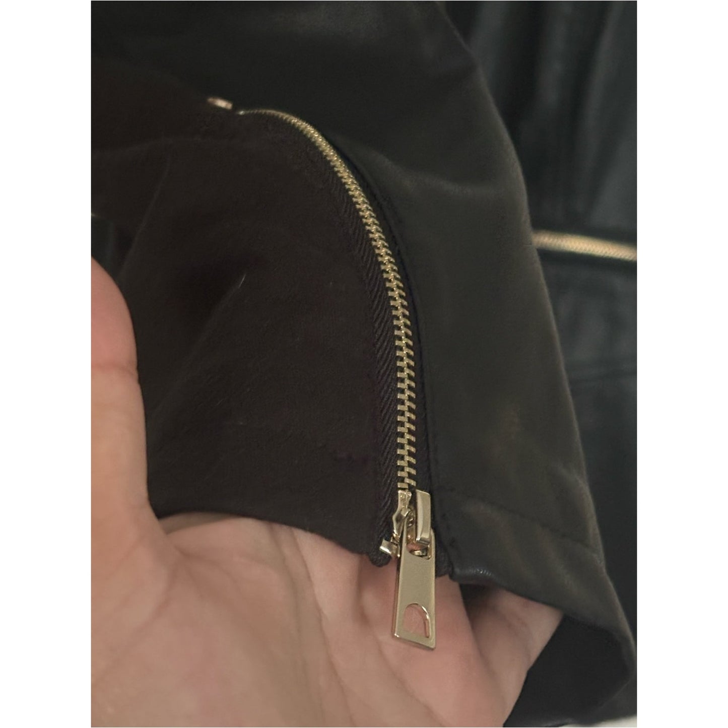Chico's Black Faux Leather Zip-Front Jacket with Silver Hardware