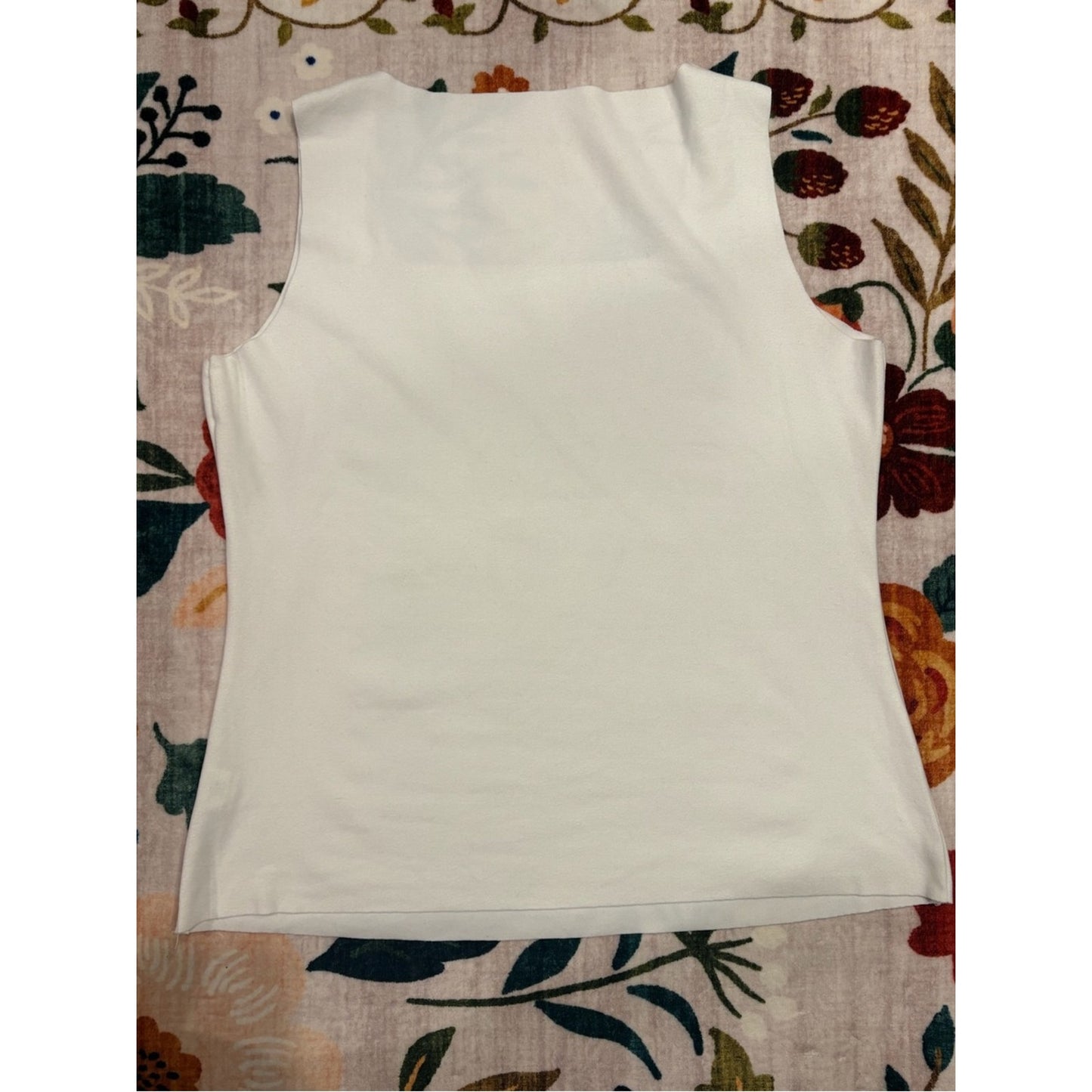 Amazon White Square-Neck Ribbed Tank Top