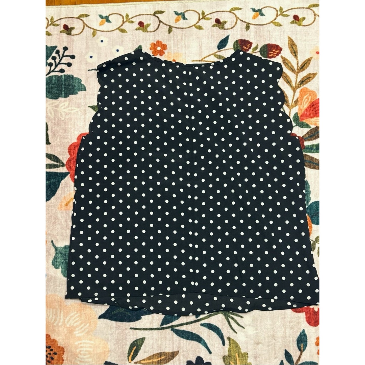 SHEIN Black White Polka Dot Scalloped Sleeveless Camisole