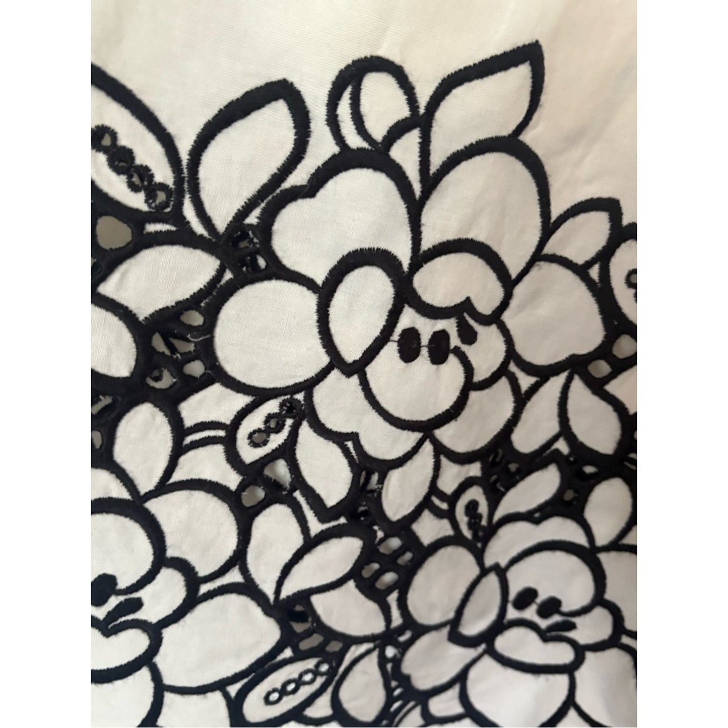 torrid Cream Split-Neck Top with Black Floral Cutwork