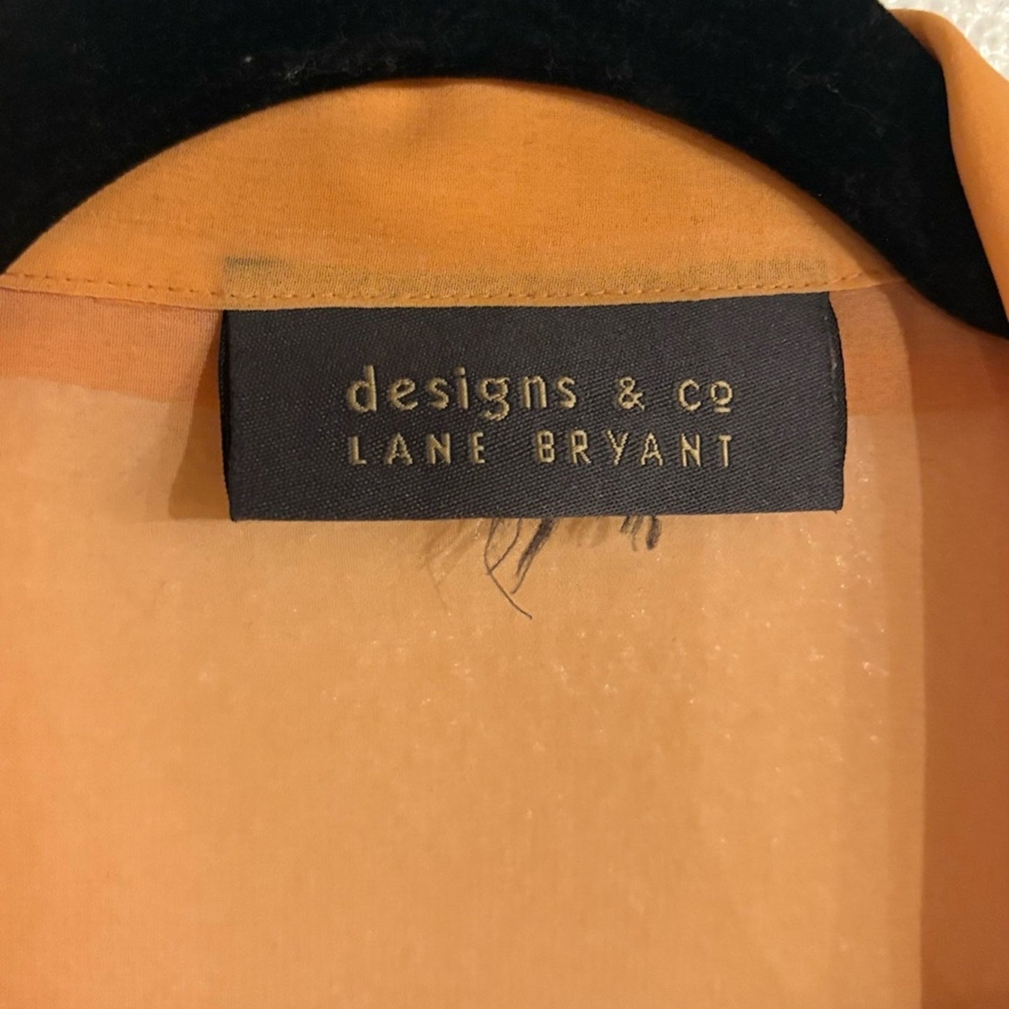 Lane Bryant Orange Sheer Button-Front Blouse