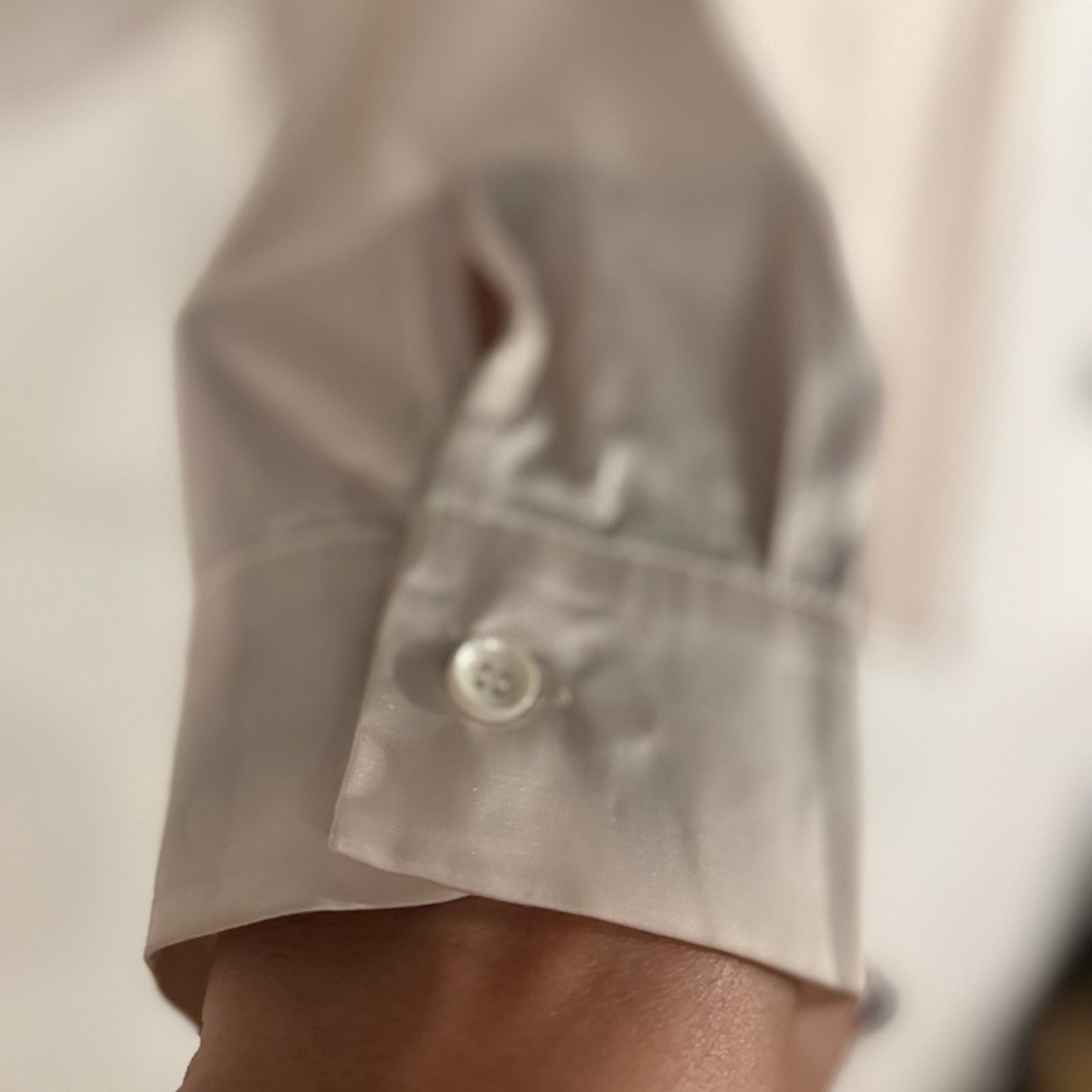 Gant Cream Satin Button-Front Dress Shirt