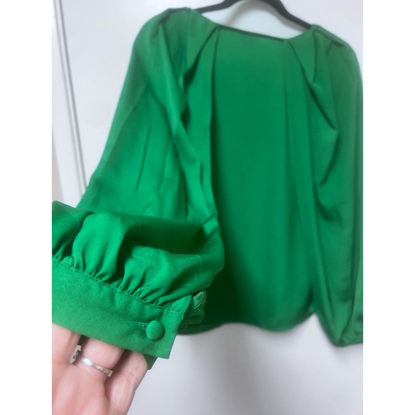Who What Wear Emerald Green Long-Sleeve Blouse
