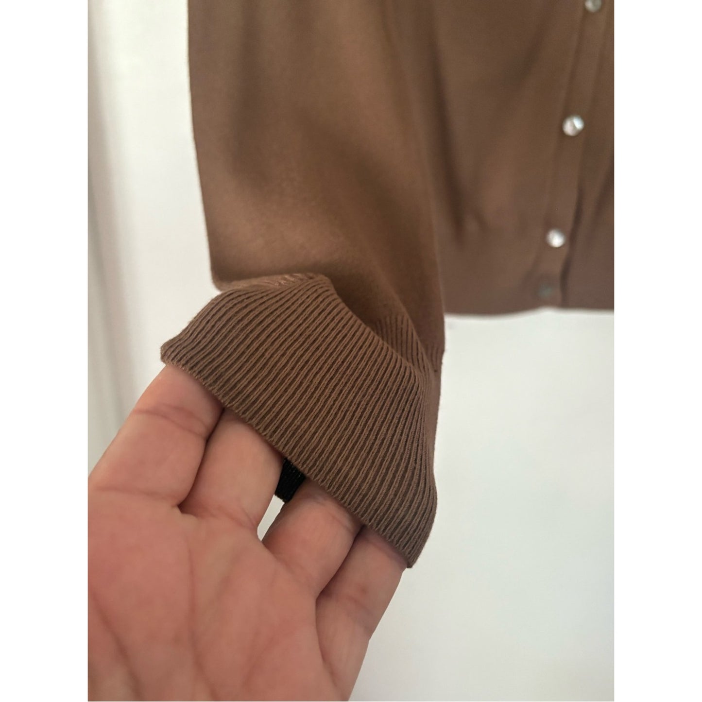 Mango Brown V-Neck Button Cardigan