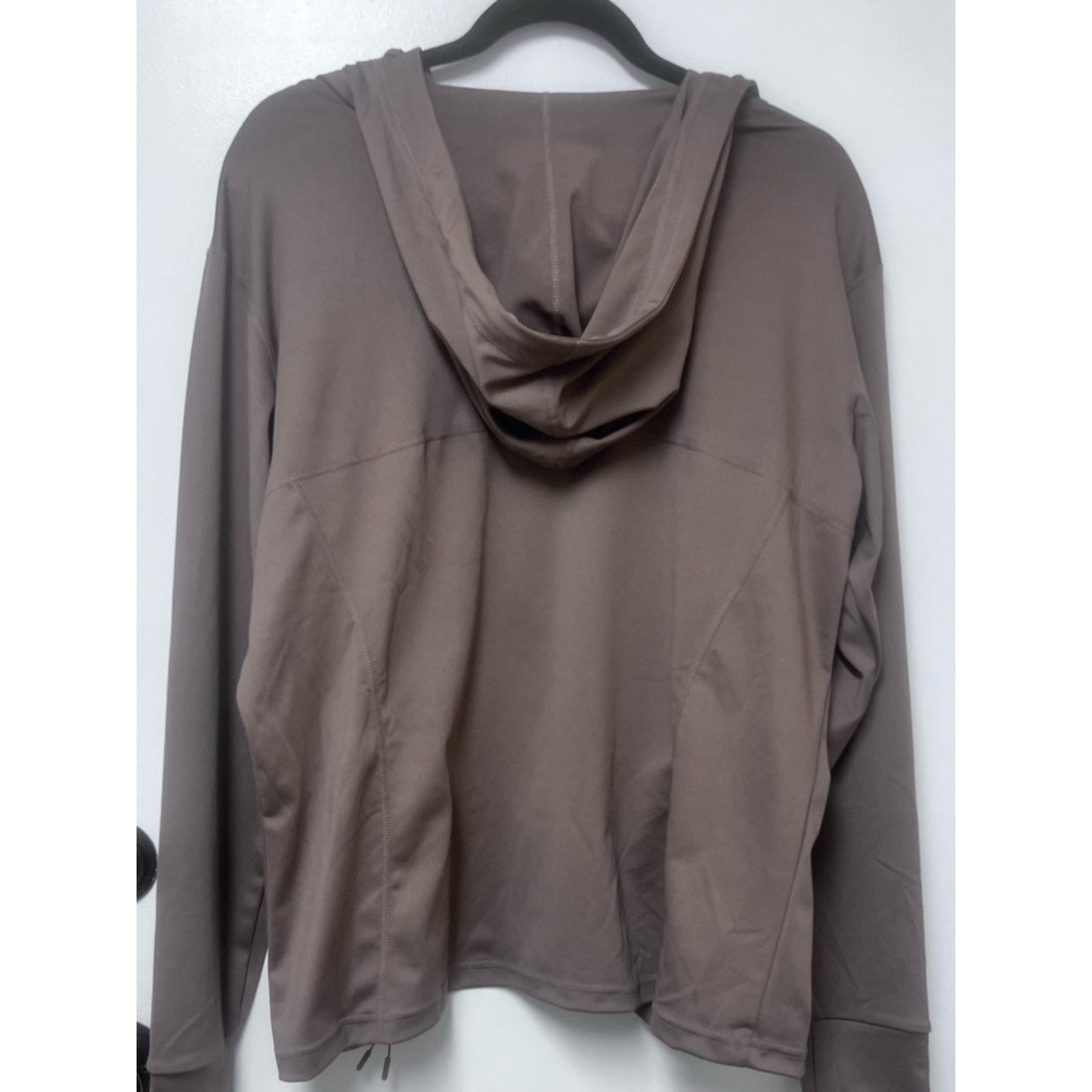Women's Taupe Hooded Varsity Jacket