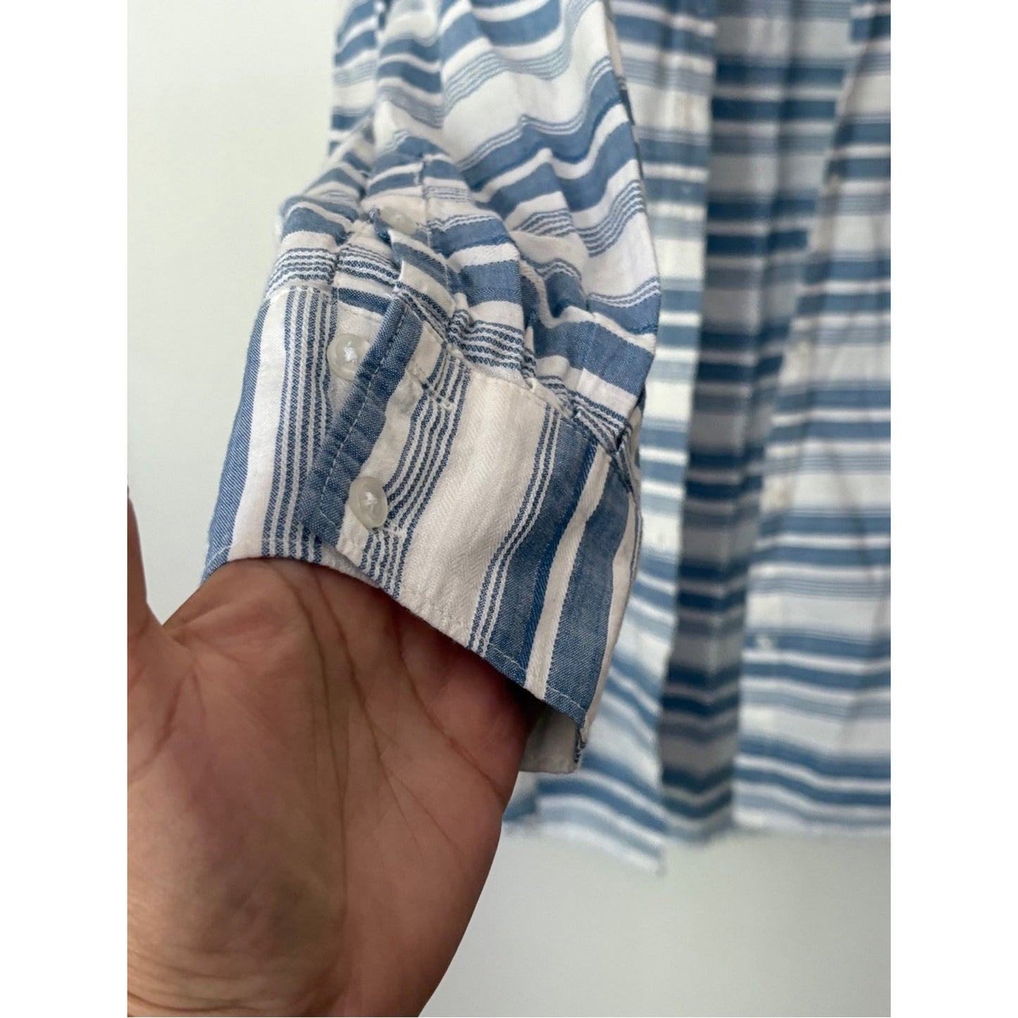 a new day Blue & White Striped Button-Down Shirt - Lightweight Relaxed Fit