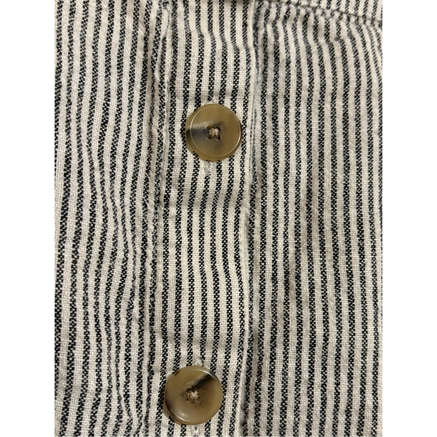 J. Crew Black and White Striped Button Tank