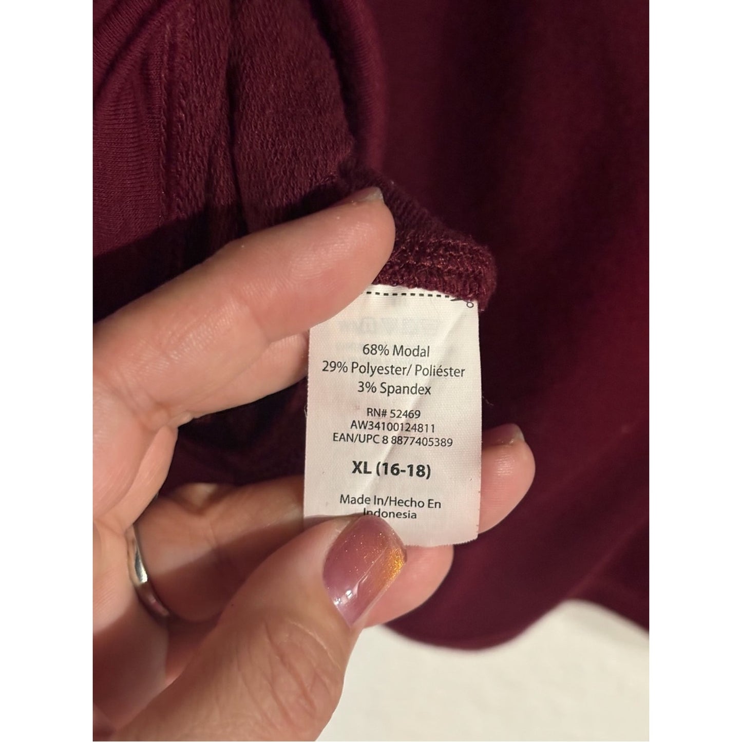 Athletic Works Women's Hooded Pullover - Burgundy Wine