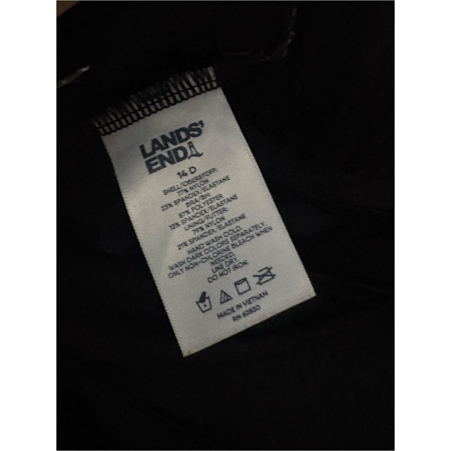 Lands' End Black Twist-Front One-Piece Tankini