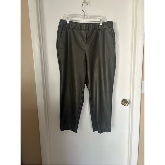 a new day Vegan Leather Straight Leg Pants in Black