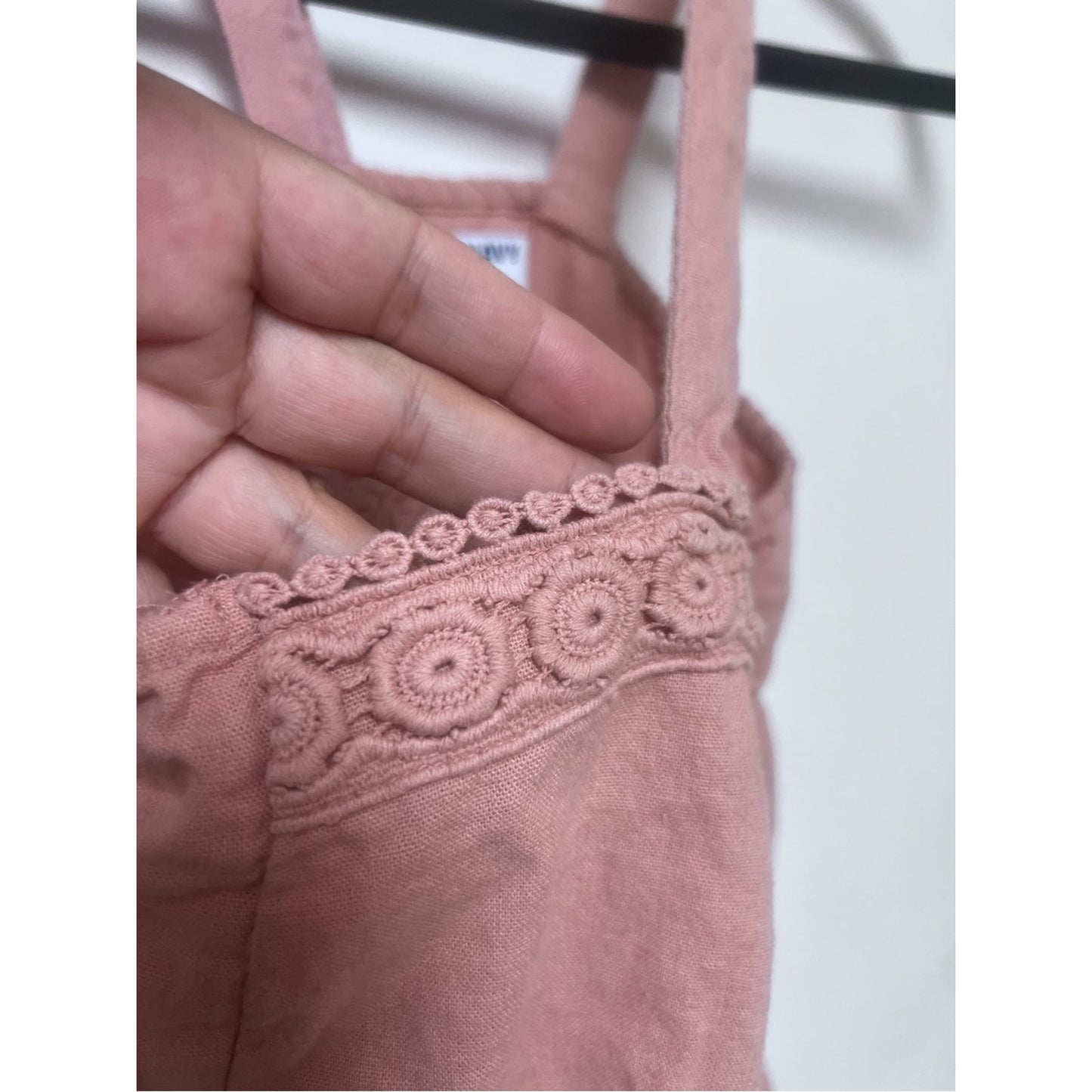 Old Navy Dusty Mauve Crochet-Trim Girls Romper