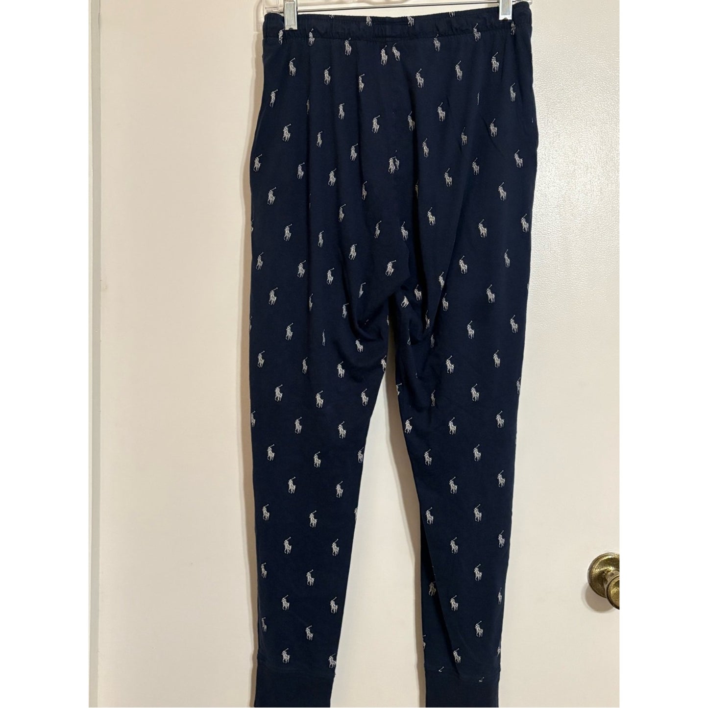 Ralph Lauren Navy Lounge Pants with White Polo Pony Embroidery