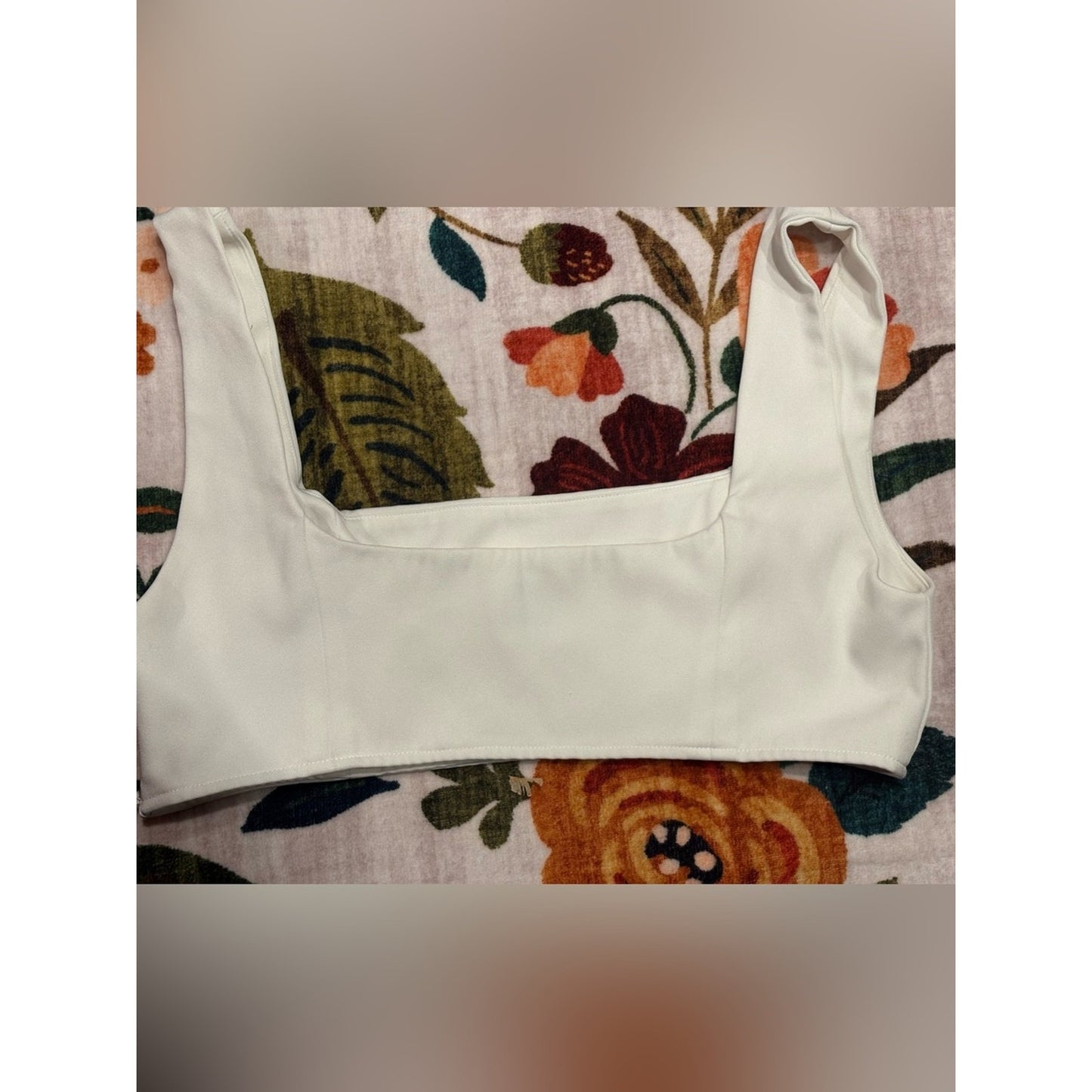 Princess Polly White Square Neck Crop Top