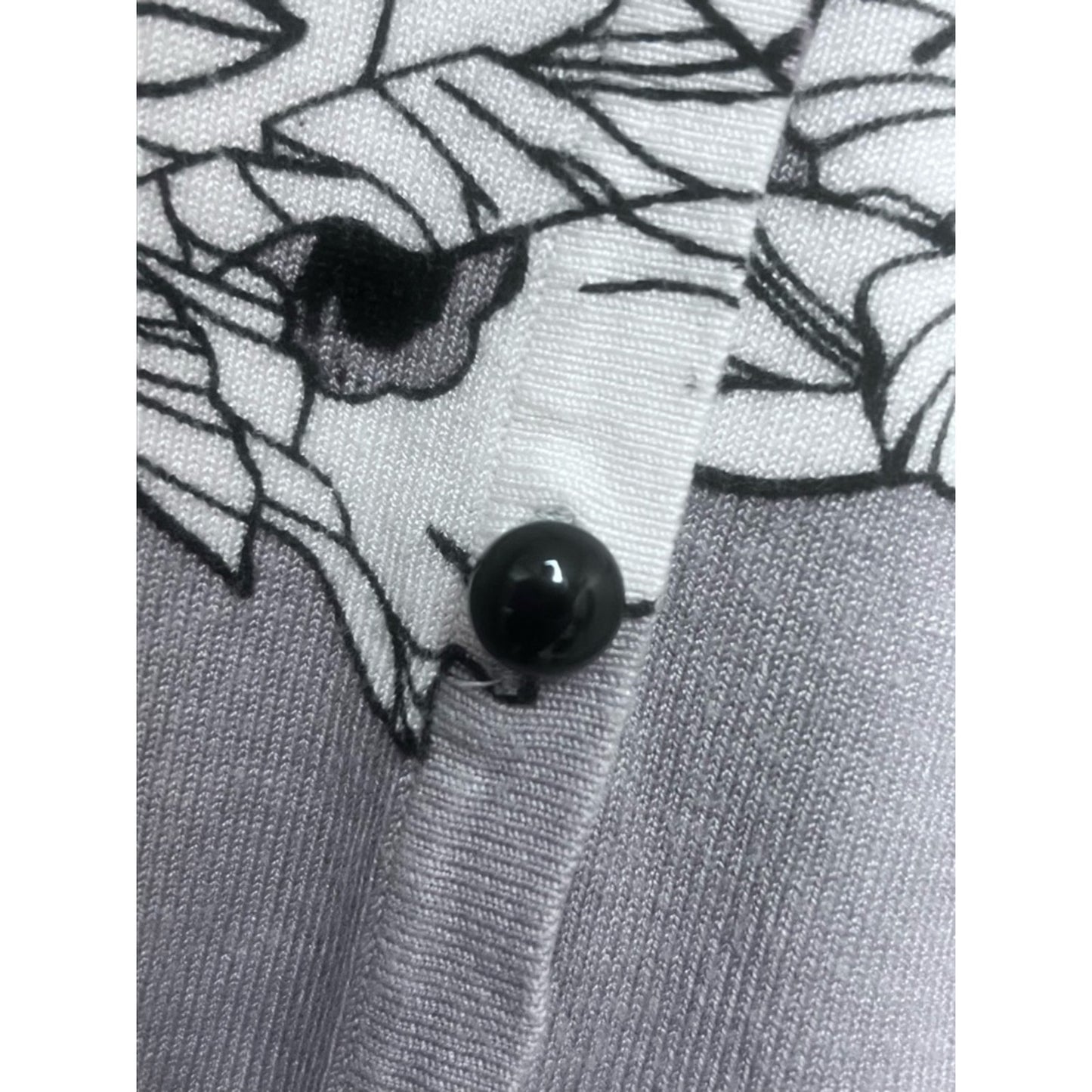 Grey and White Floral Leopard Print Cardigan