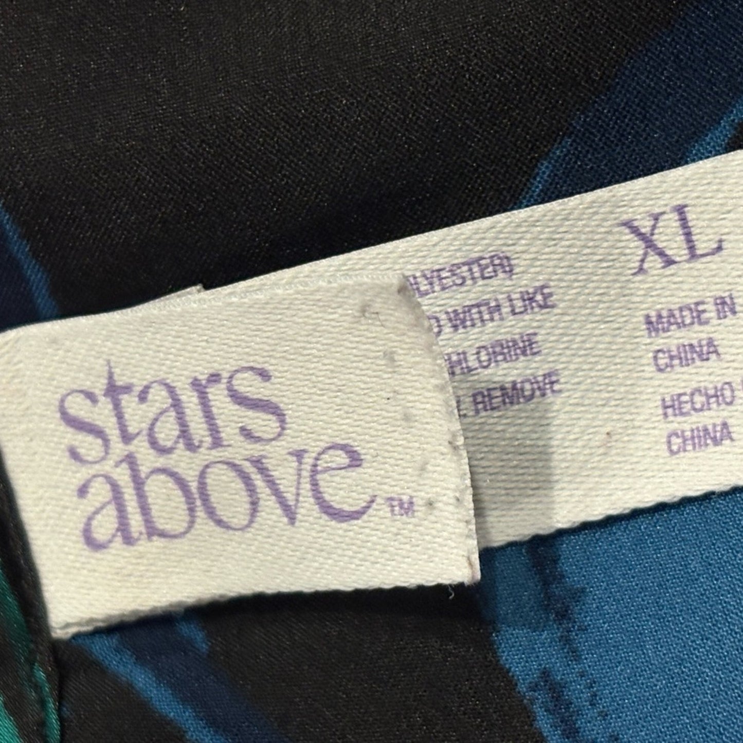 stars above Black Floral V-Neck Cami with Multicolor Print