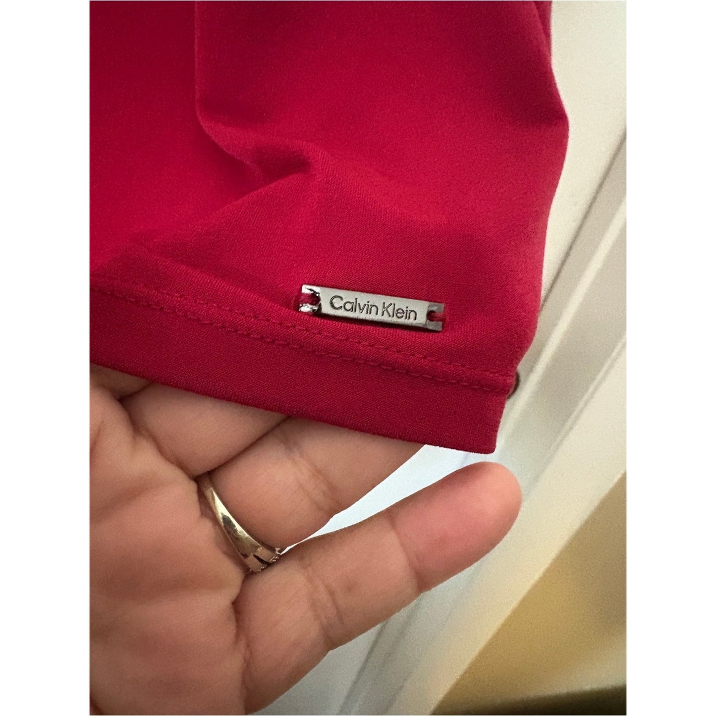 Calvin Klein Raspberry Pleated Sleeveless Shell Top