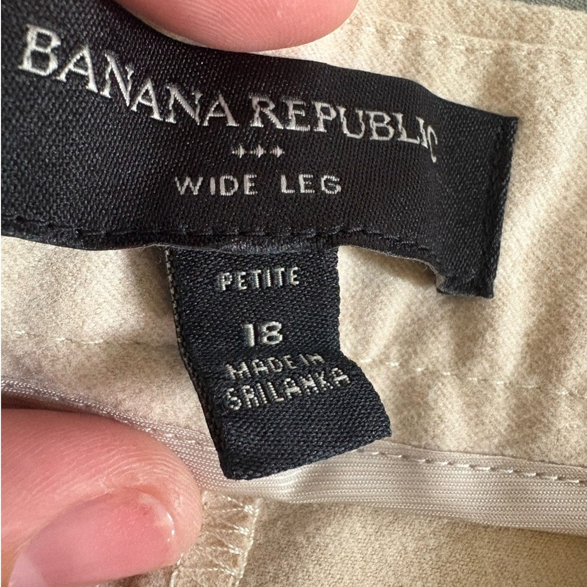 Banana Republic Wide-Leg Trousers in Light Tan