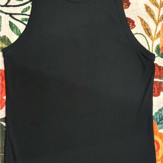 a new day Black Ribbed Tank Top