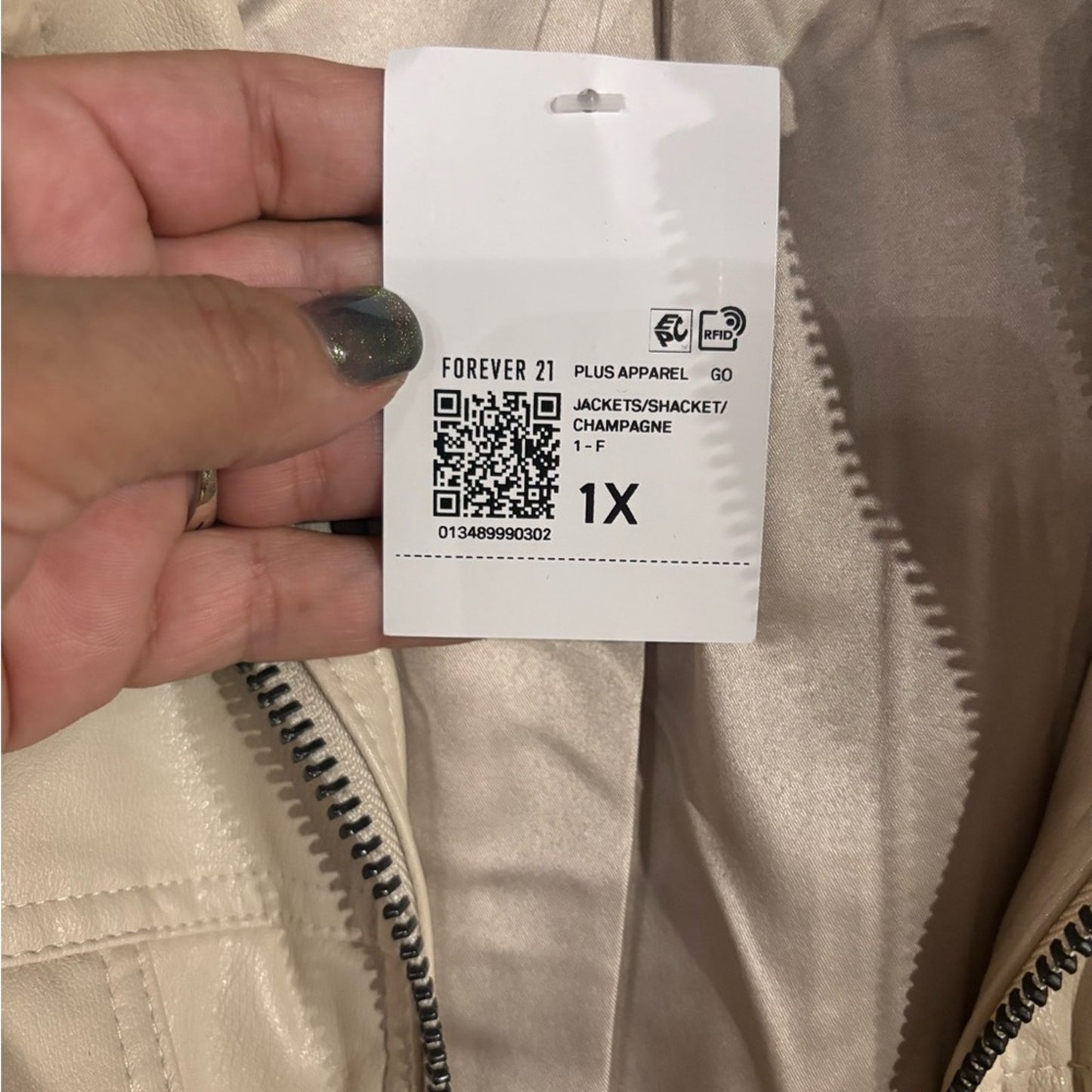 Forever 21 Beige Faux Leather Zip Jacket