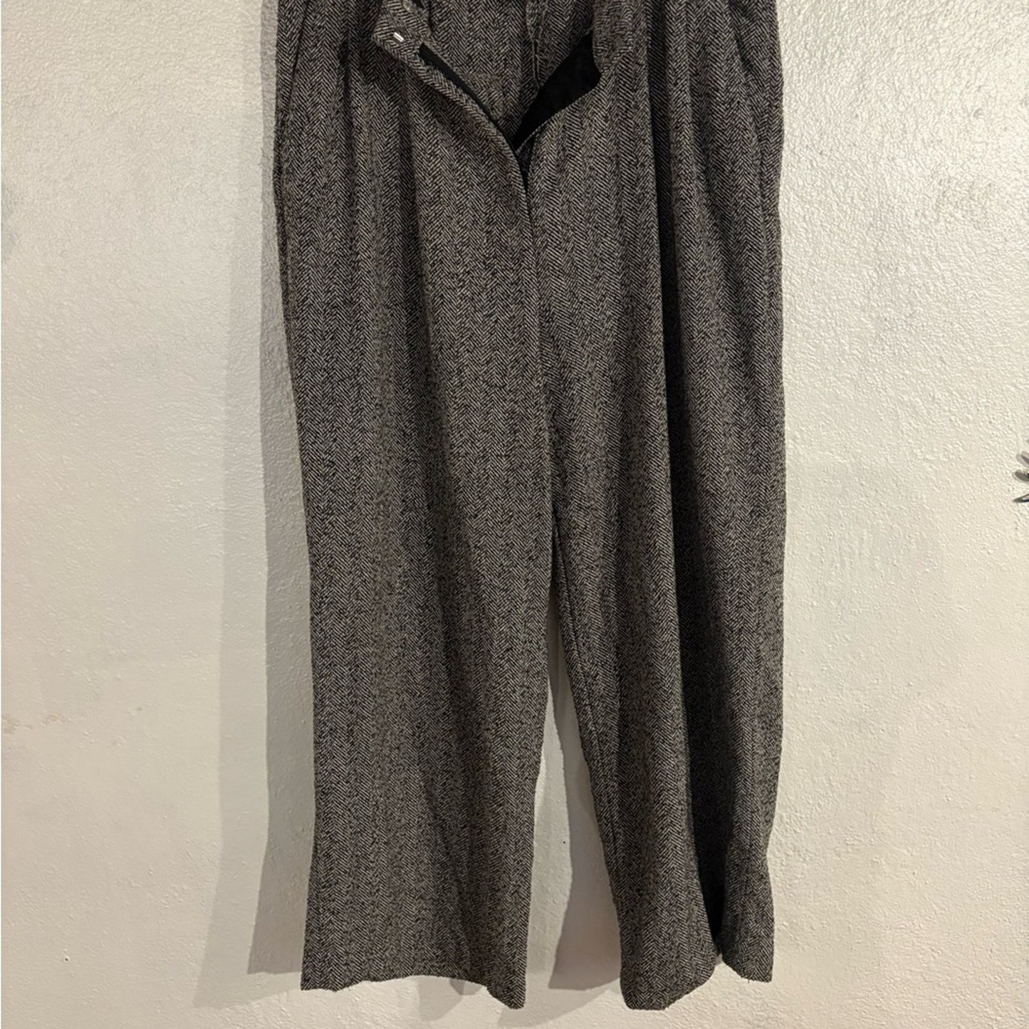 H&M Black and Gray Herringbone Trousers