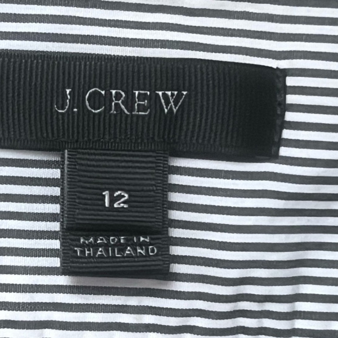 JCrew Blue and White Striped Button-Front Shirt with Blue Bib