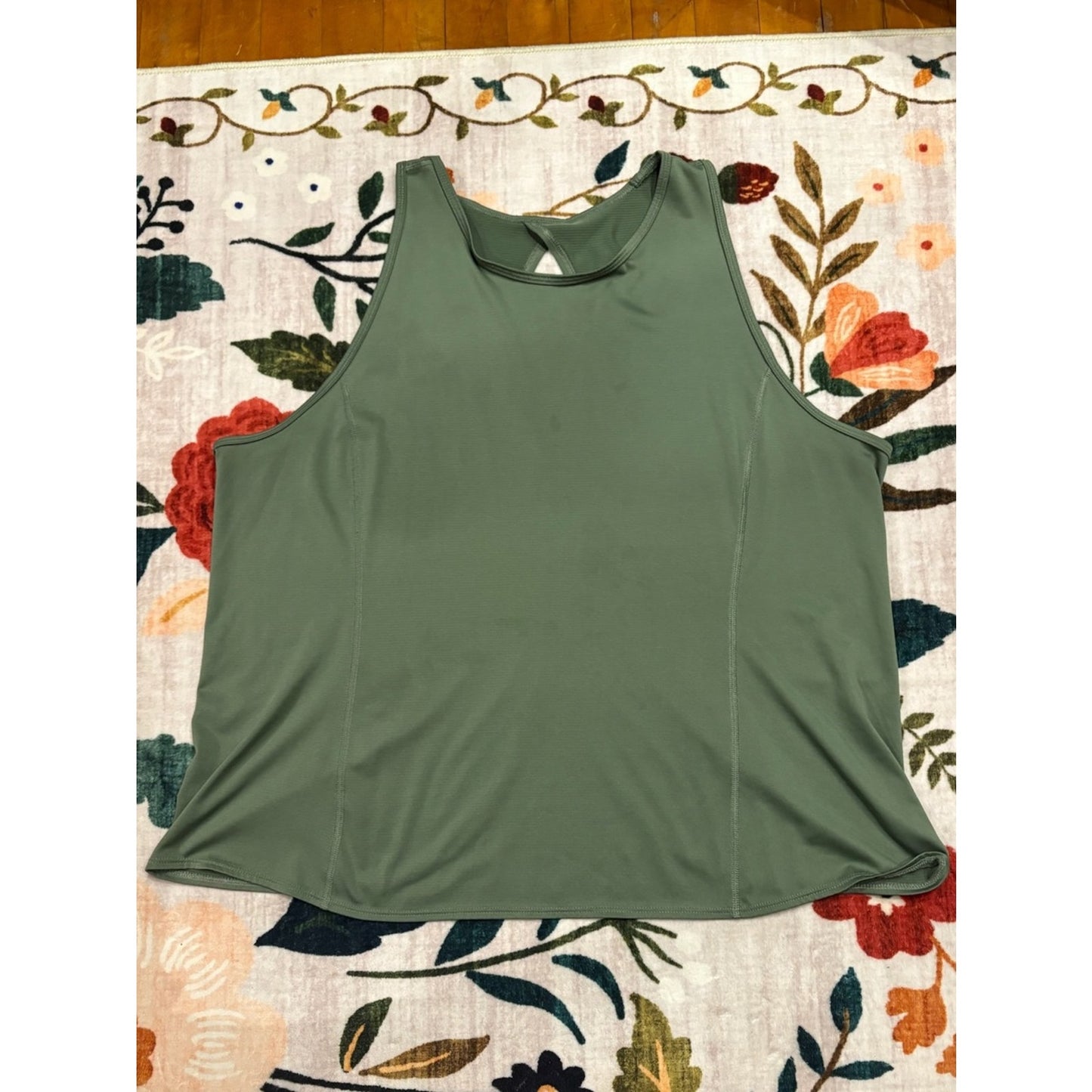 AYBL Olive Green High-Neck Performance Tank with Back Keyhole