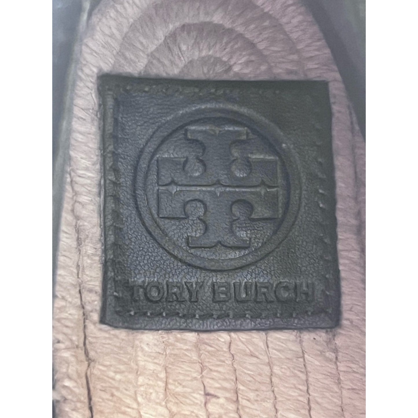 Tory Burch Black Velvet Espadrille Flats with Silver Logo Embroidery
