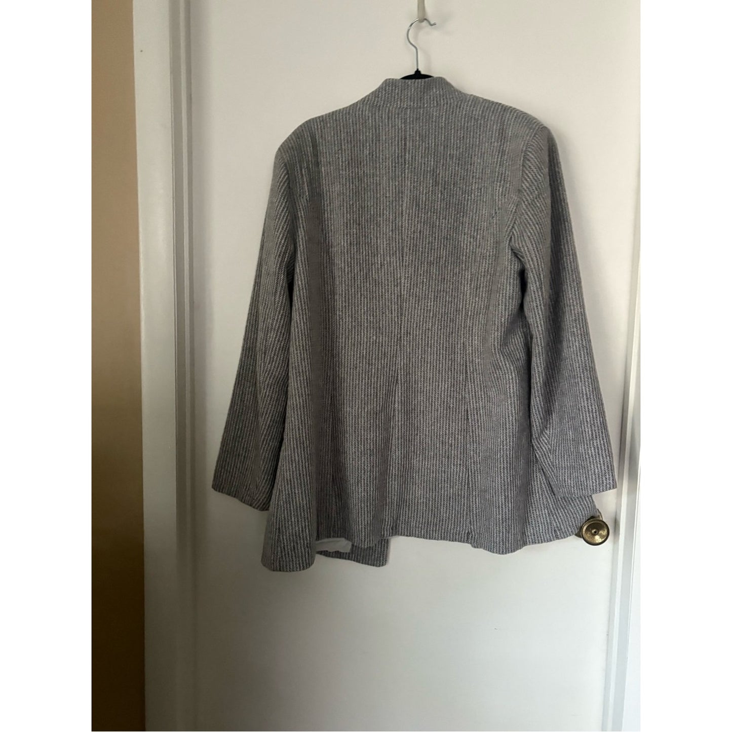 Source Unknown Light Gray Ribbed Single-Button Blazer