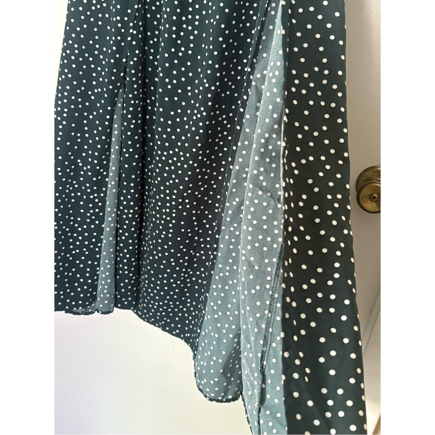SHEIN Black Maxi Skirt with White Polka Dots