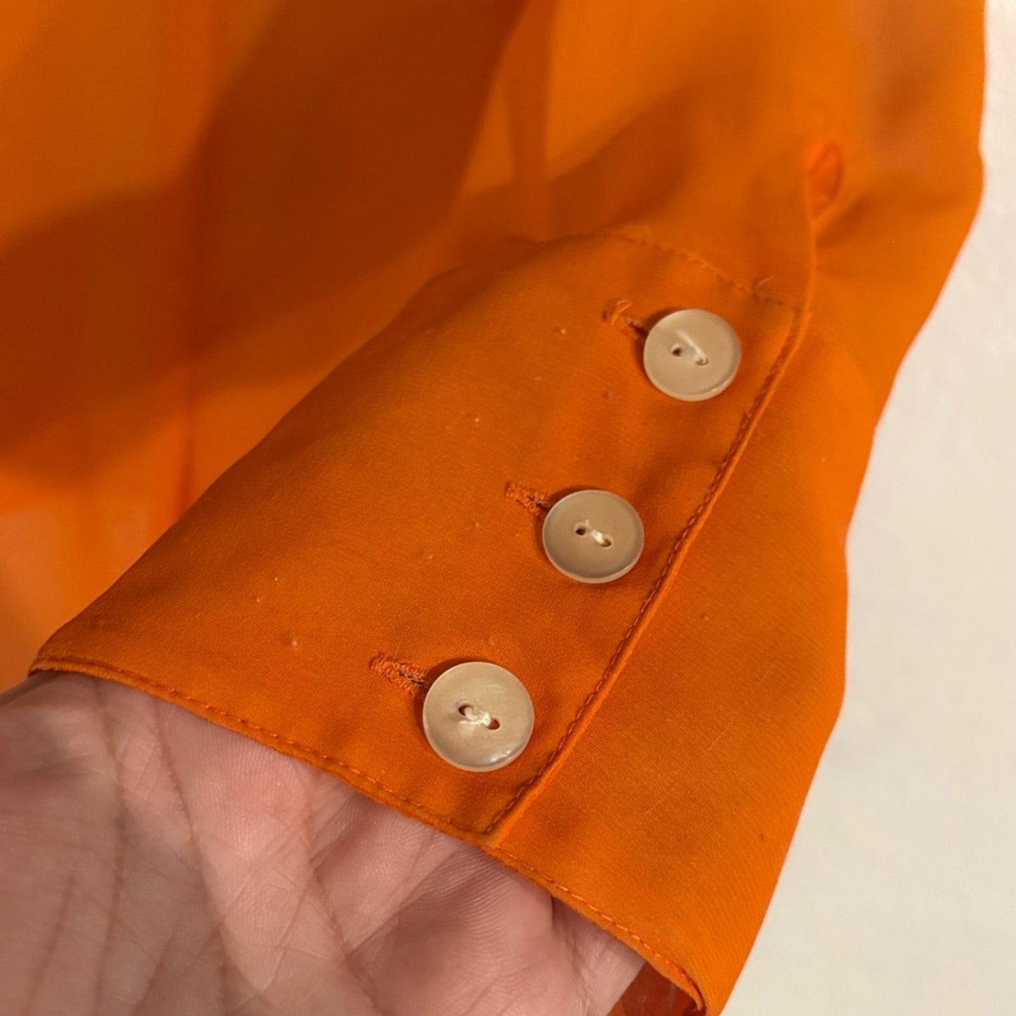Lane Bryant Orange Sheer Button-Front Blouse
