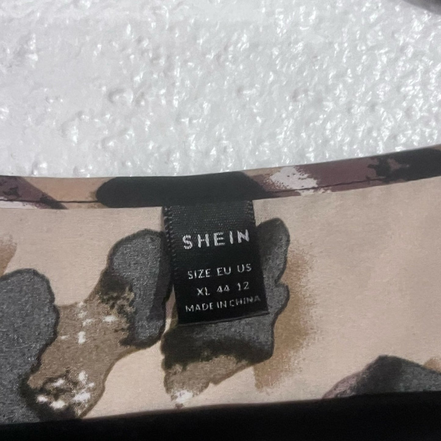 SHEIN Beige Leopard Print V-Neck Blouse with Black and Brown Spots