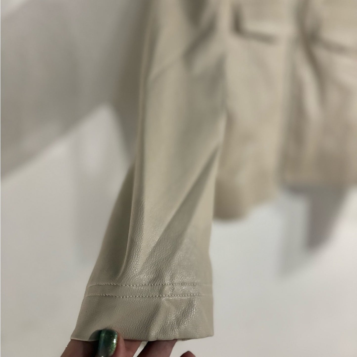 Forever 21 Beige Faux Leather Zip Jacket