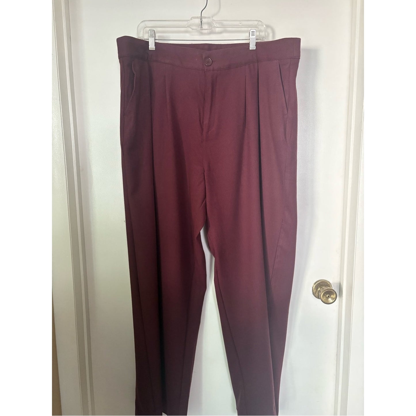 torrid Maroon Pleated High-Rise Trousers