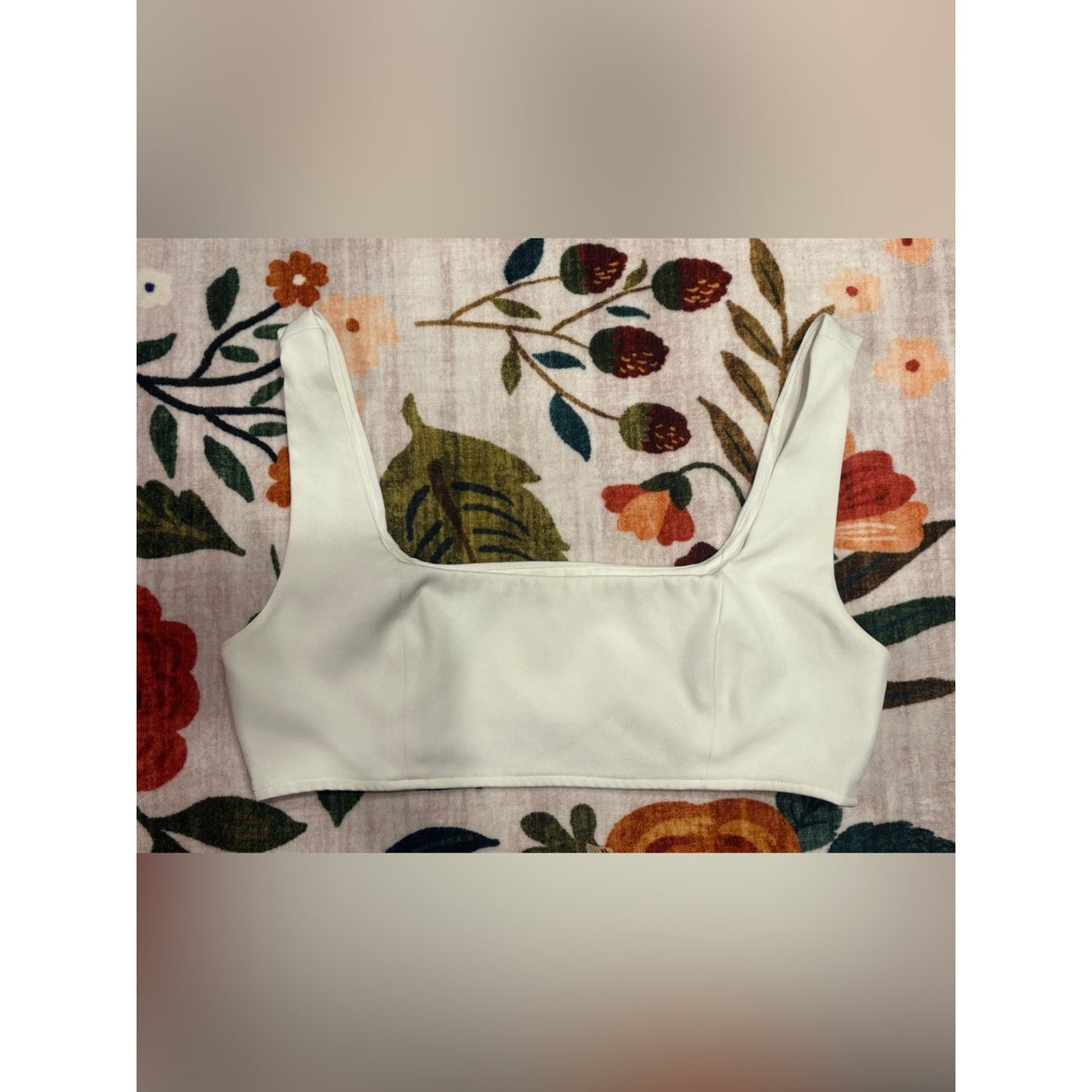 Princess Polly White Square Neck Crop Top