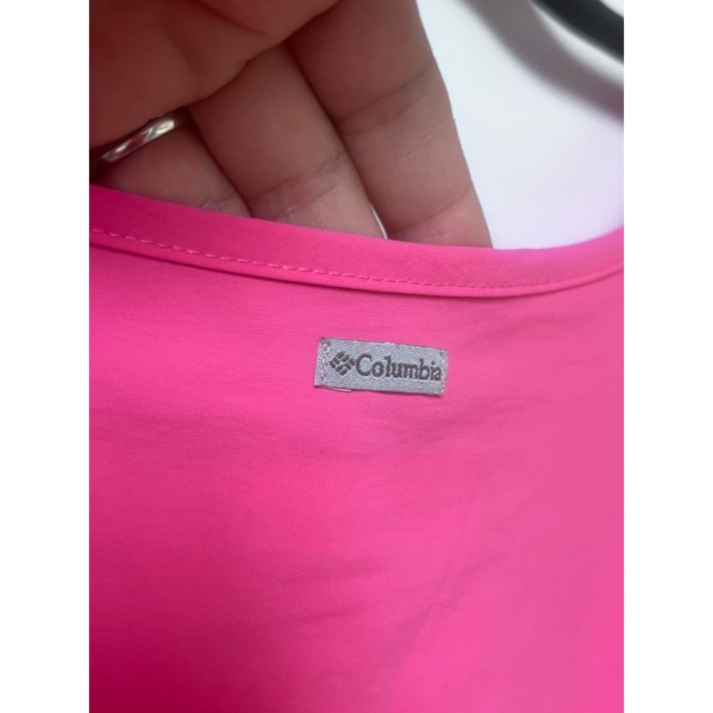 Columbia Fuchsia Sleeveless V-Neck Midi Dress with Side Ruched Tie