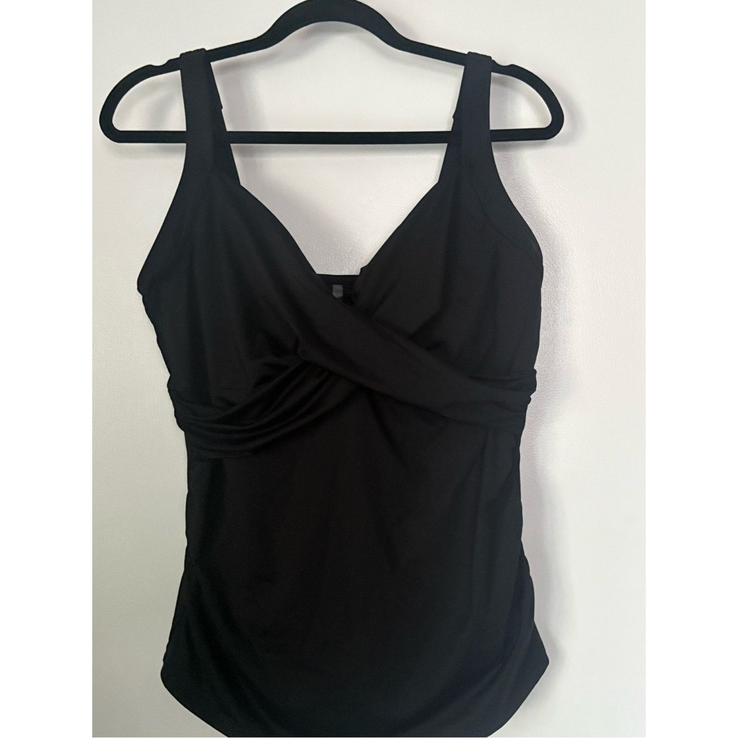 Lands' End Black Twist-Front One-Piece Tankini