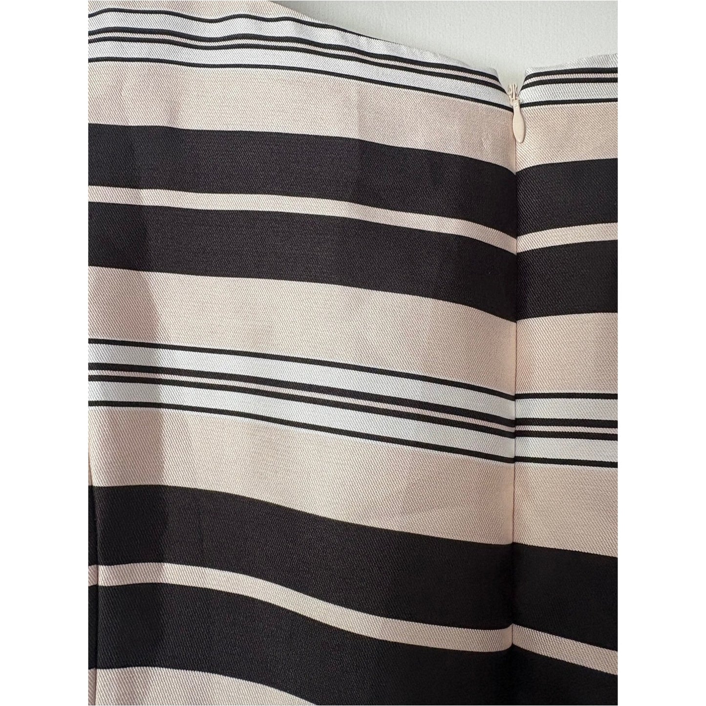 White House Black Market Black and Cream Striped Sleeveless Sheath Dress