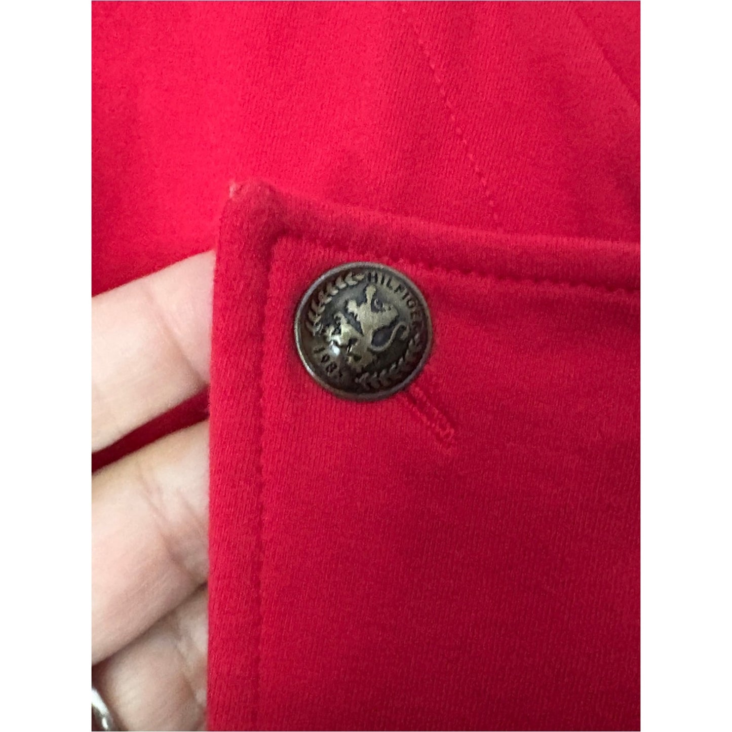 Tommy Hilfiger Women's Red Military-Style Jacket