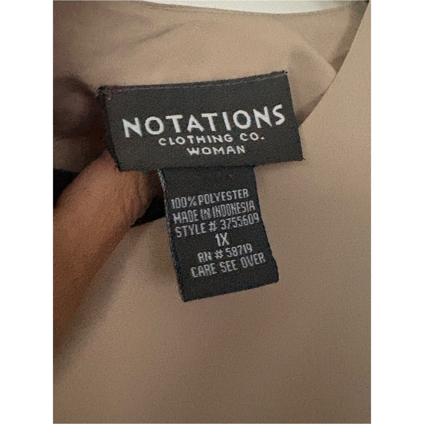 Notations Sleeveless Chiffon Shell Top in Taupe Beige