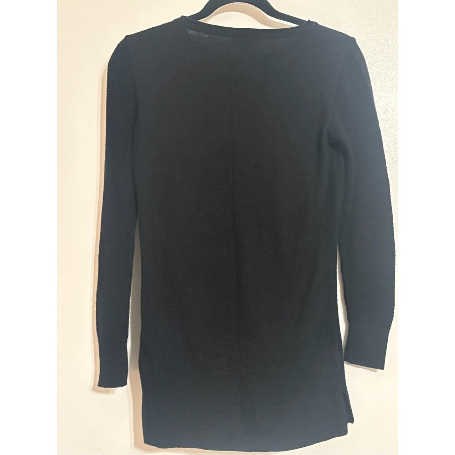 LOFT Black Long-Sleeve Crew Neck Sweater