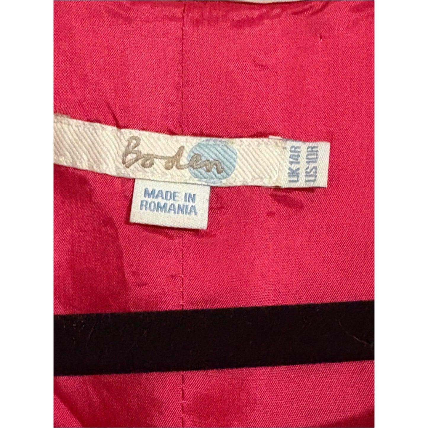 Boden Coral and Red Colorblock Midi Dress