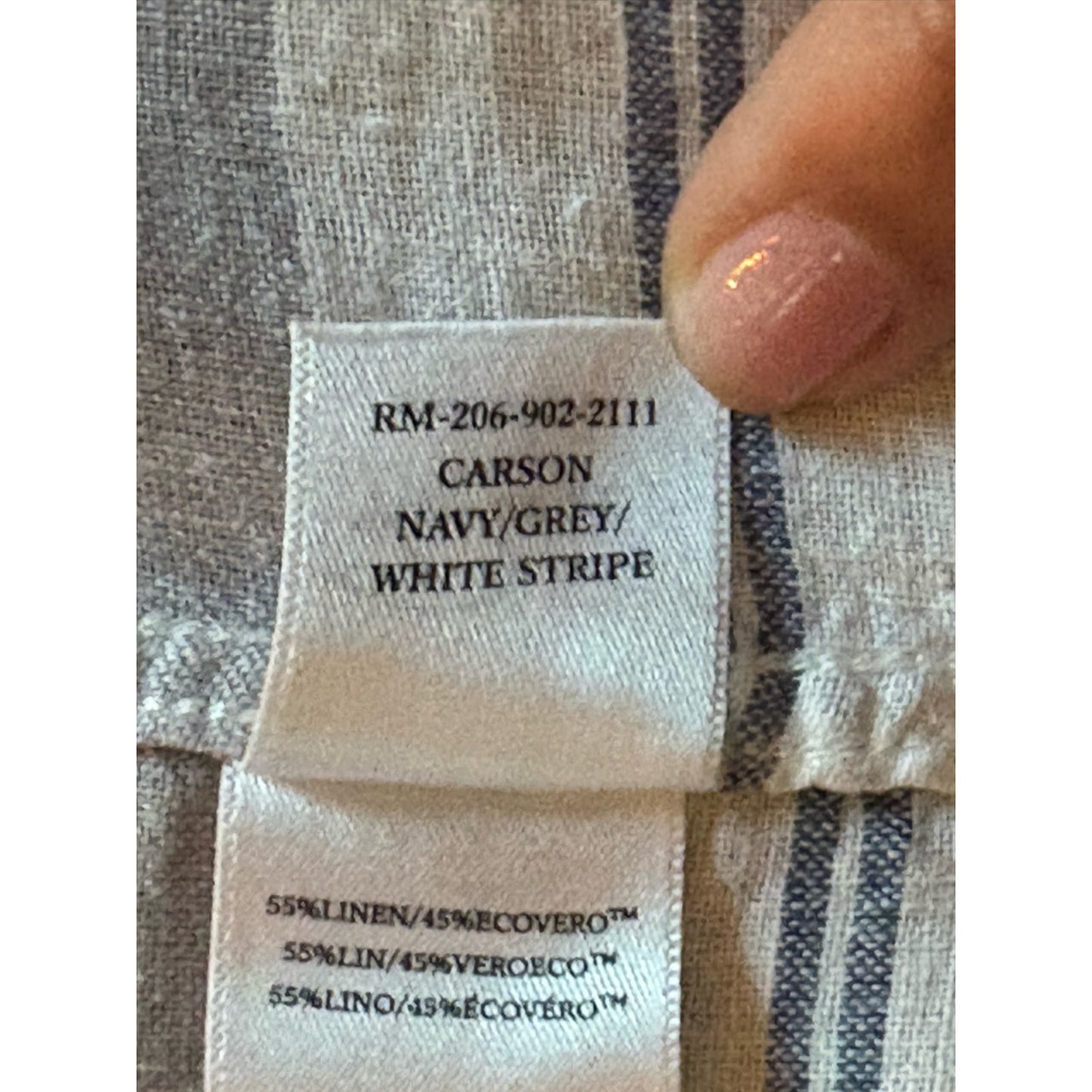 Rails Blue and White Striped Short Sleeve Button-Up Blouse