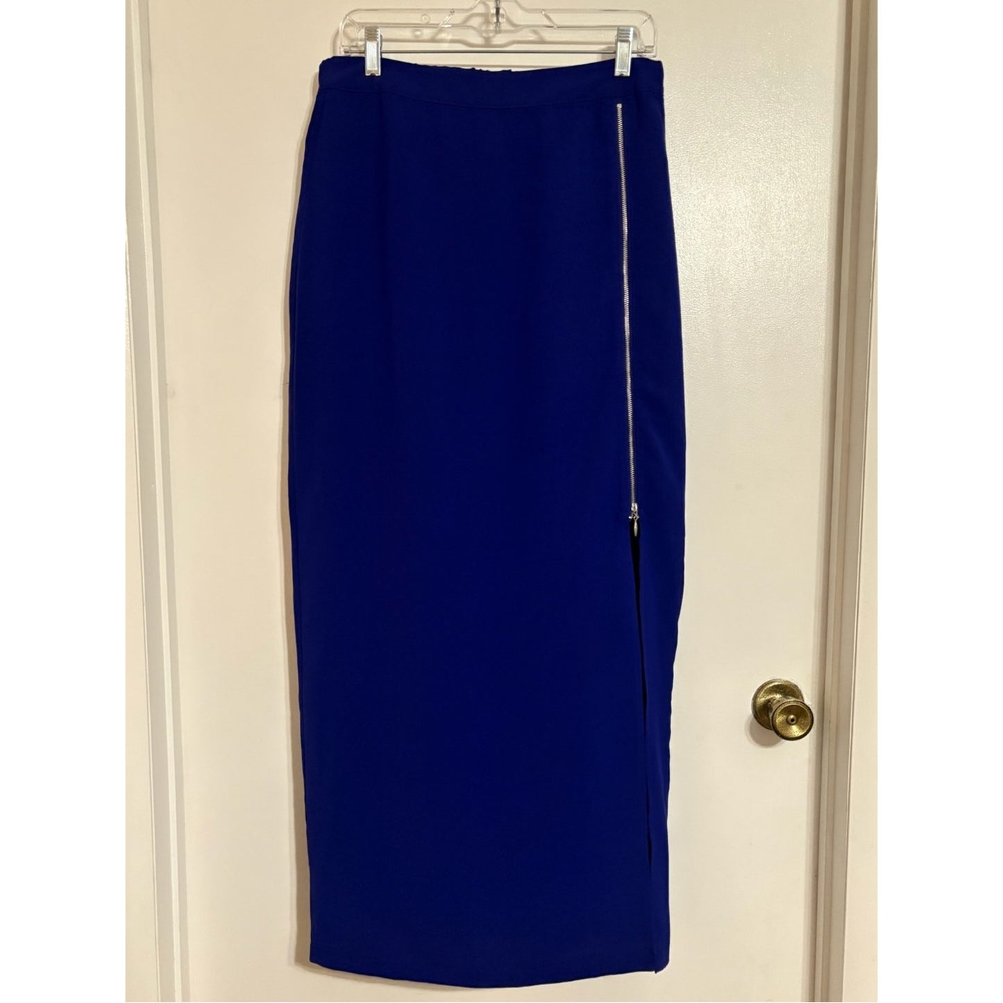 Kensie Cobalt Blue High-Waist Pencil Skirt with Side Zip