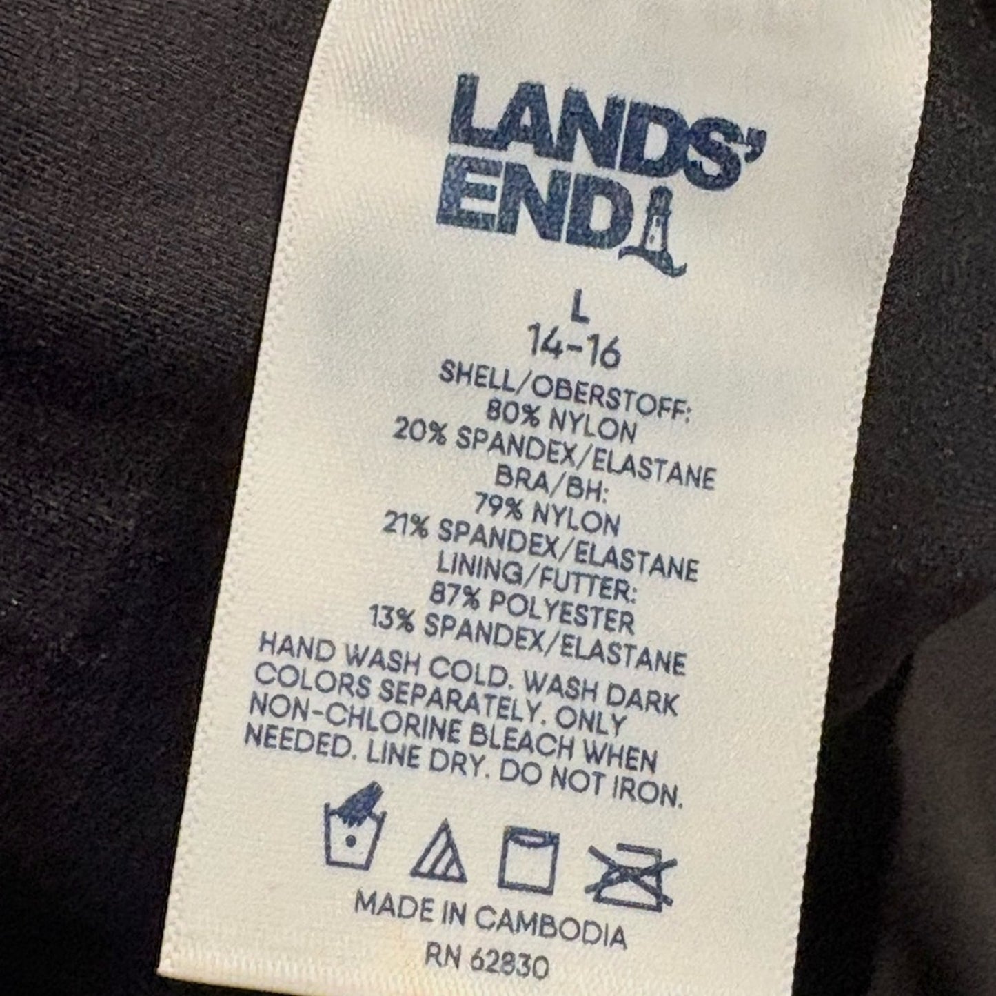 Lands' End Black High-Waist Briefs