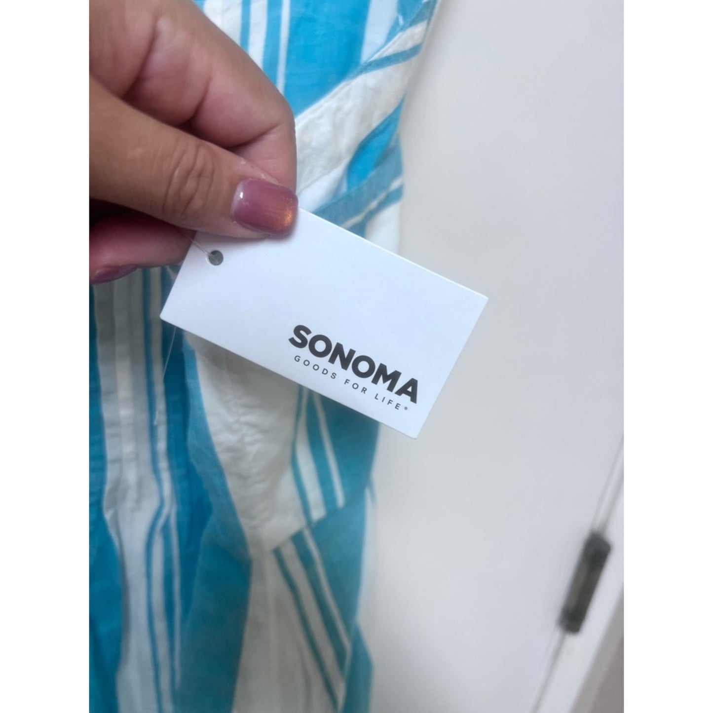 Sonoma Blue and White Striped Maxi Dress