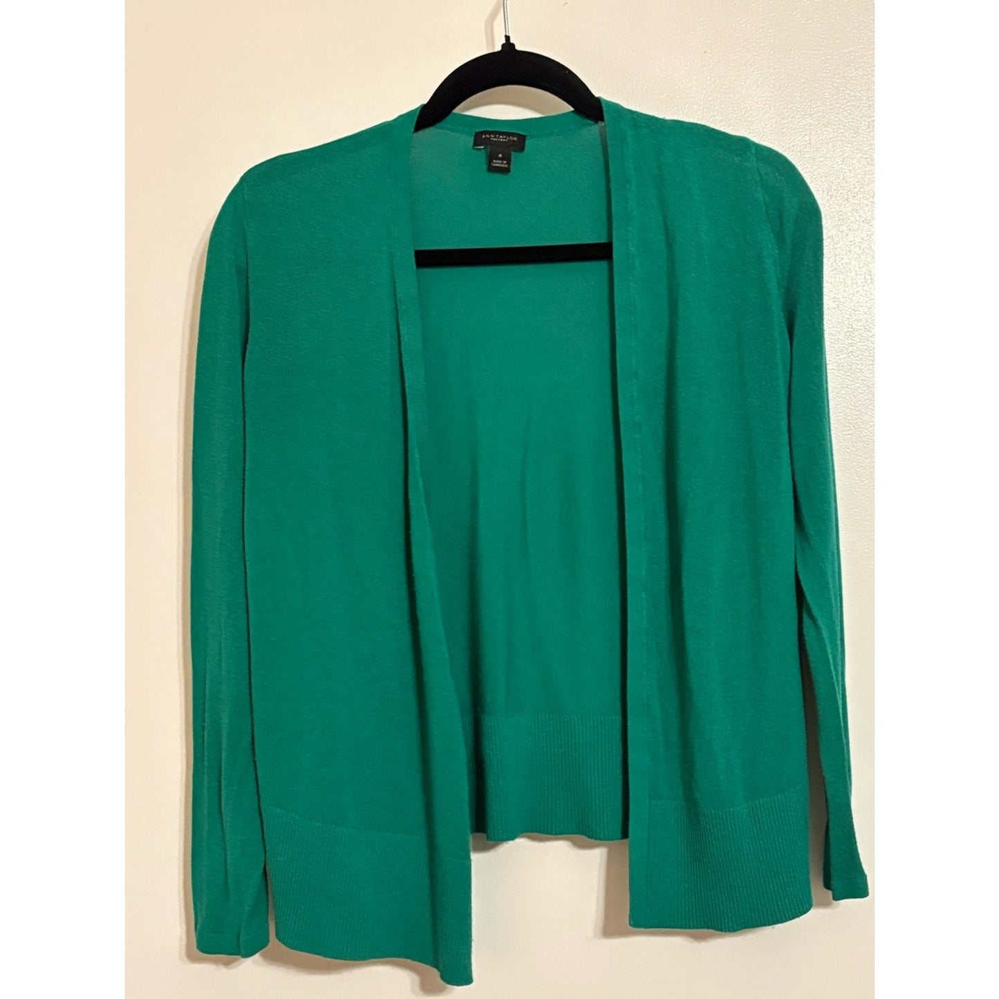 Worthington Open-Front Green Cardigan Sweater